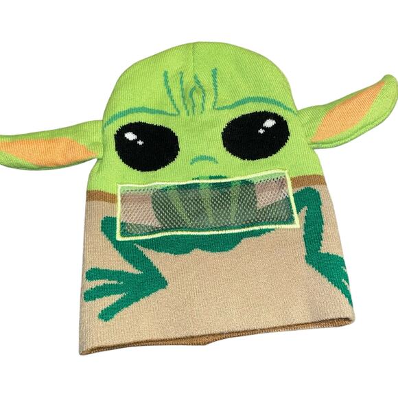 Star Wars Grogu The Child Beanie Hat Kids Youth Flip Down Baby Yoda OSFM Green - Picture 10 of 12